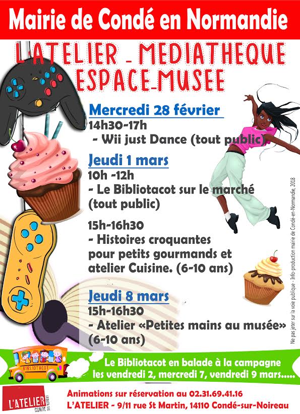 à partir du mercredi 28 février – animations vacances à la médiathèque