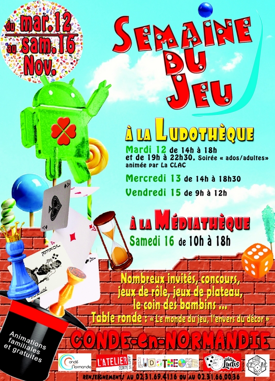Samedi 16 novembre – Journée du jeu à la médiathèque