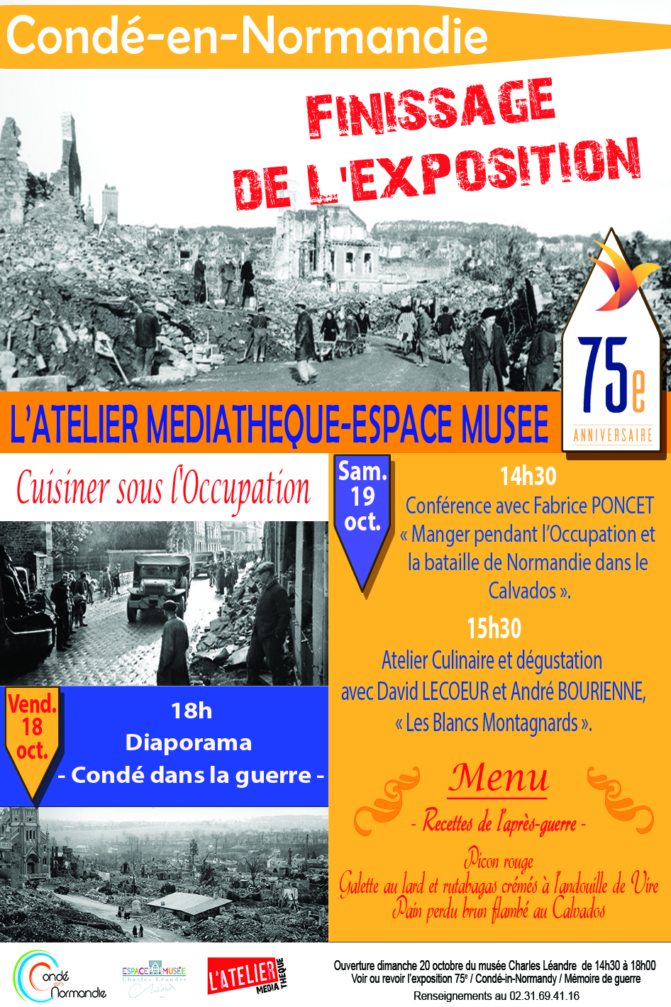 Du 18 au 20 octobre – Finissage de l’exposition du musée